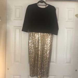 Black & gold dress.